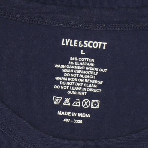 Lyle & Scott Men's Blue Long Sleeve Crew Neck T-Shirt L