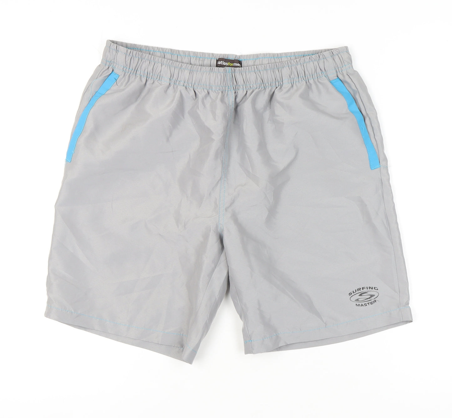 Atlas For Men Grey Shorts M - Elastic Waist, Summer