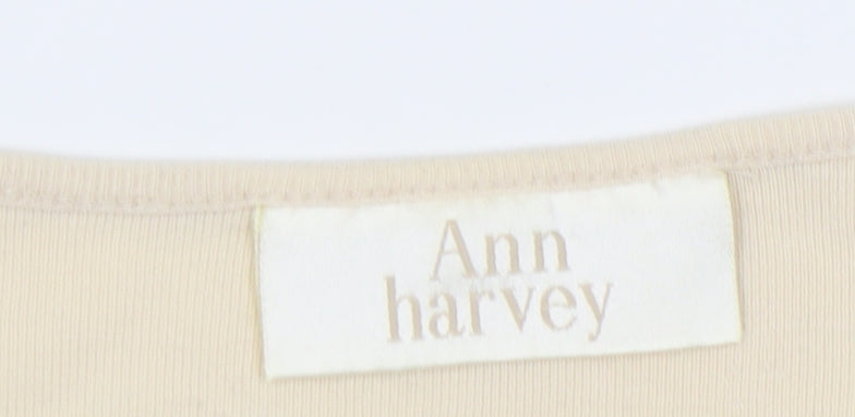 Ann Harvey Women's Beige Relaxed Cotton T-Shirt Size 24