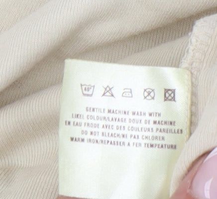 Ann Harvey Women's Beige Relaxed Cotton T-Shirt Size 24