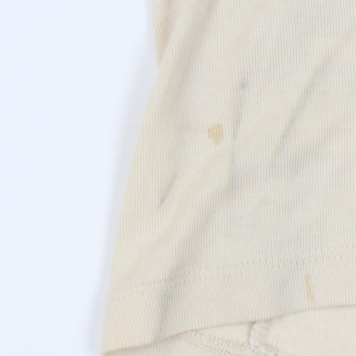 Ann Harvey Women's Beige Relaxed Cotton T-Shirt Size 24