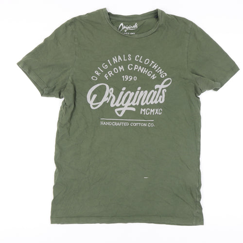 Jack & Jones Green Men's M Graphic Crew Neck T-Shirt