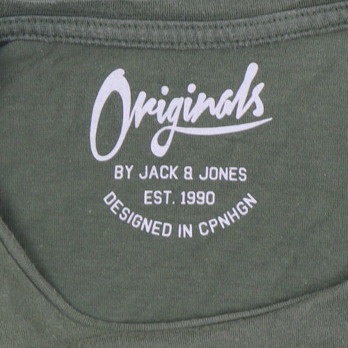Jack & Jones Green Men's M Graphic Crew Neck T-Shirt