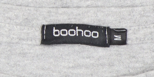 boohoo Men's Grey Graphic T-Shirt M