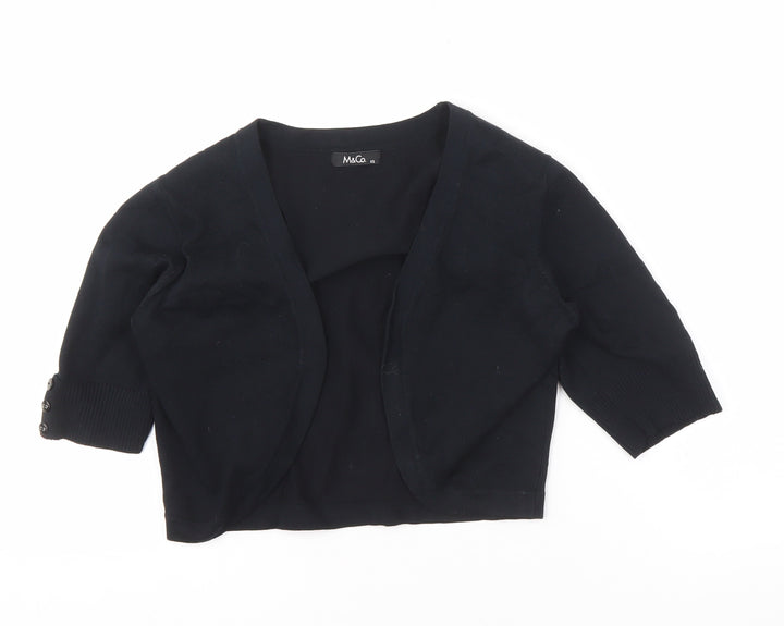 M&Co Women's Black Cardigan XS Open Style
