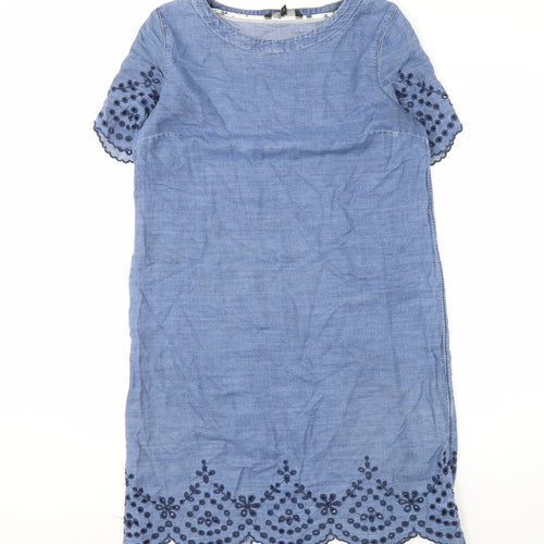Next Women's Blue Embroidered Dress Size 12