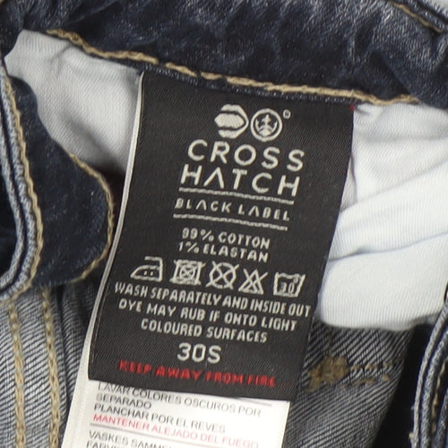 Cross Hatch Men's Blue Slim Fit Distressed Jeans 30W 30L