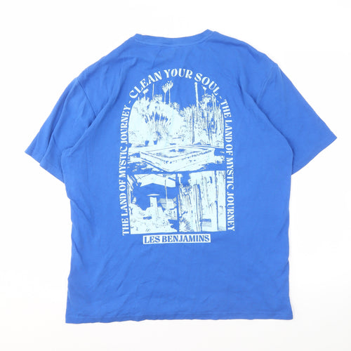 Les Benjamins Men's Blue Graphic T-Shirt M