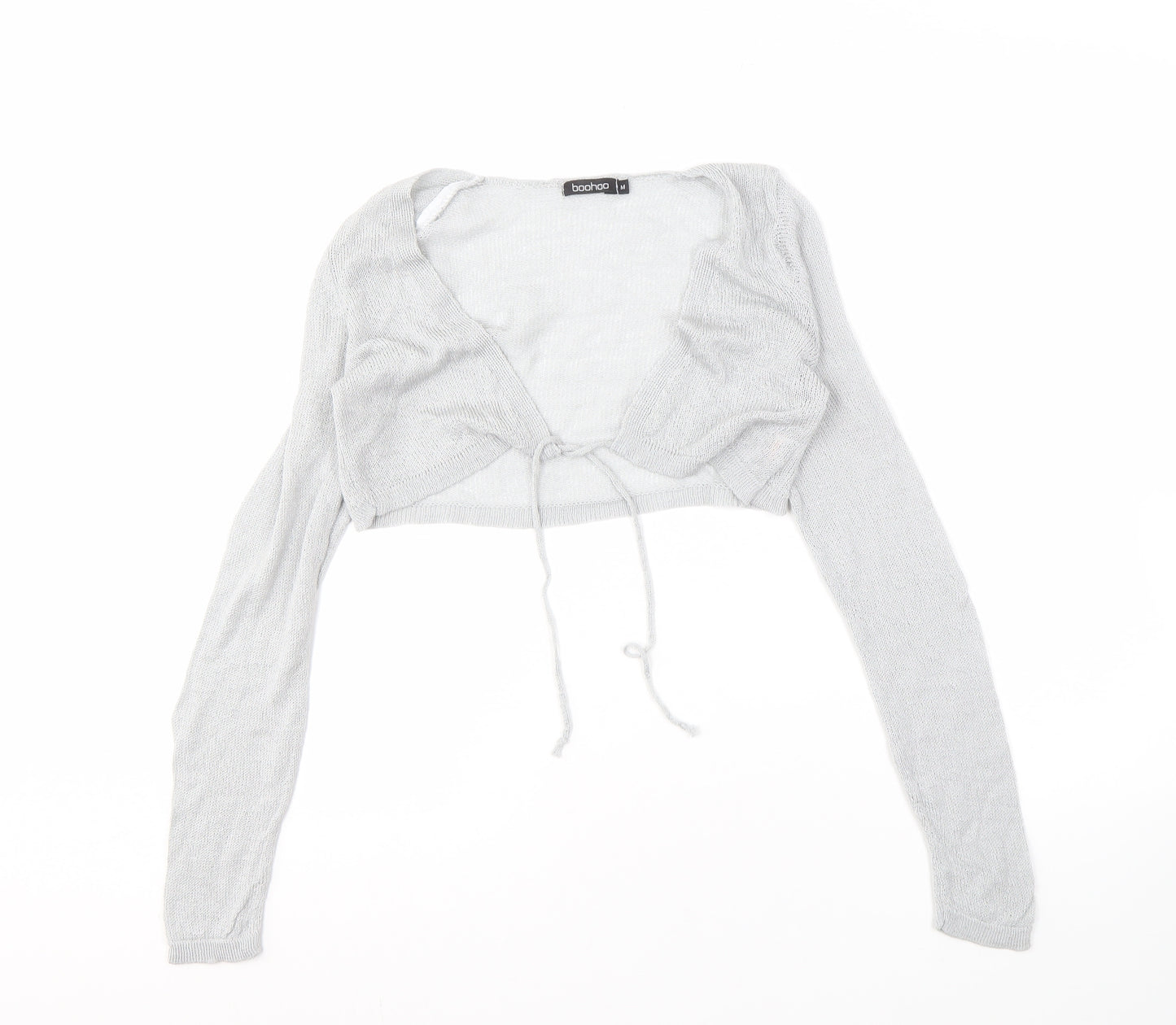 Boohoo Women's Grey Shrug, M, Open-Knit Jumper