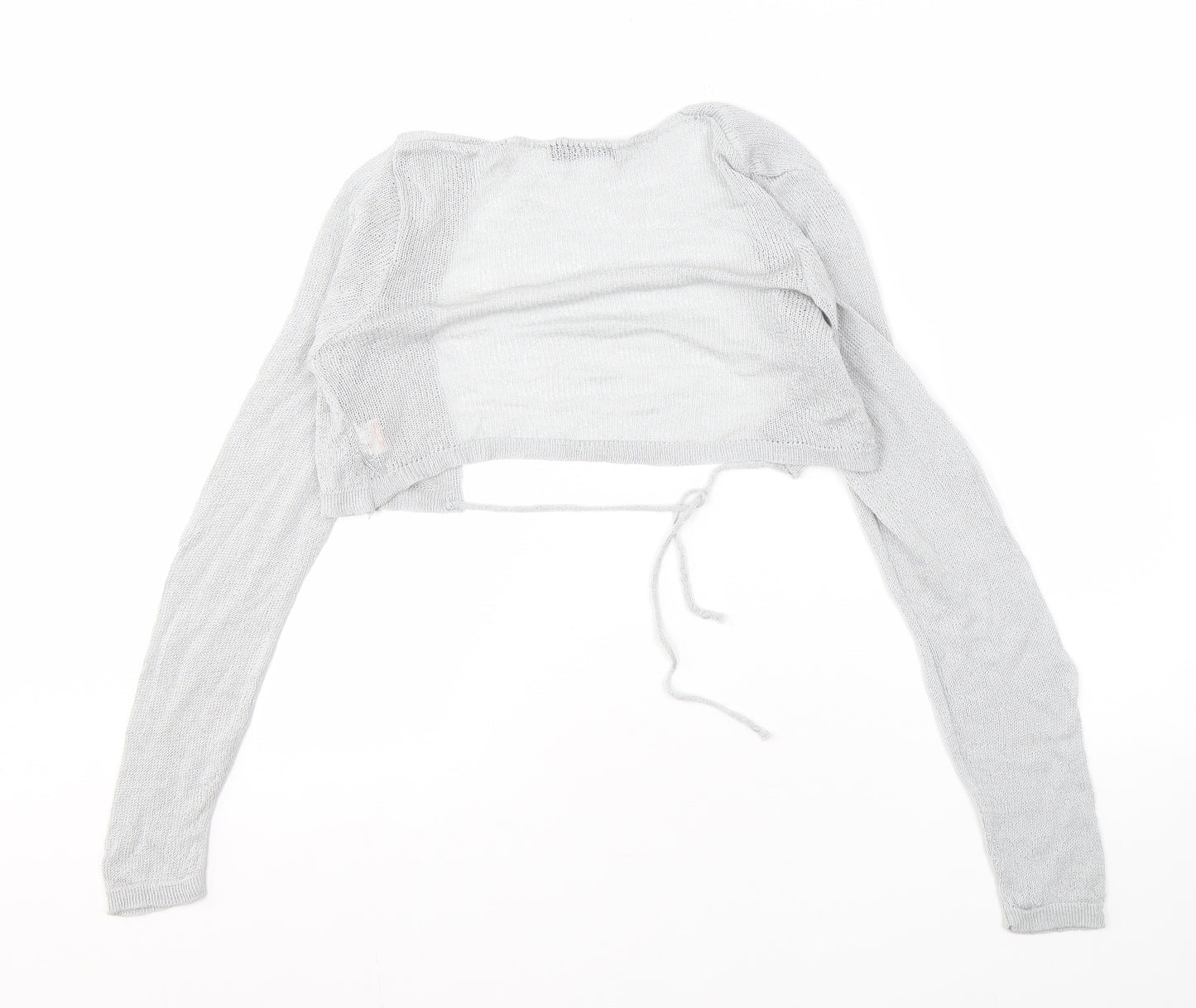 Boohoo Women's Grey Shrug, M, Open-Knit Jumper