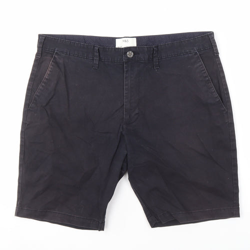 Marks and Spencer Men's Black Chino Shorts Size 36
