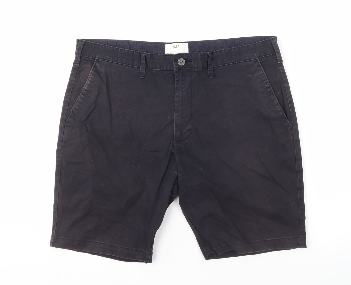 Marks and Spencer Men's Black Chino Shorts Size 36