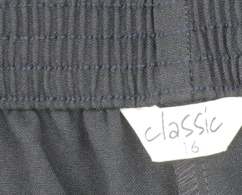 Classic Women's Blue Classic Trousers, Size 16, Elastic Waist