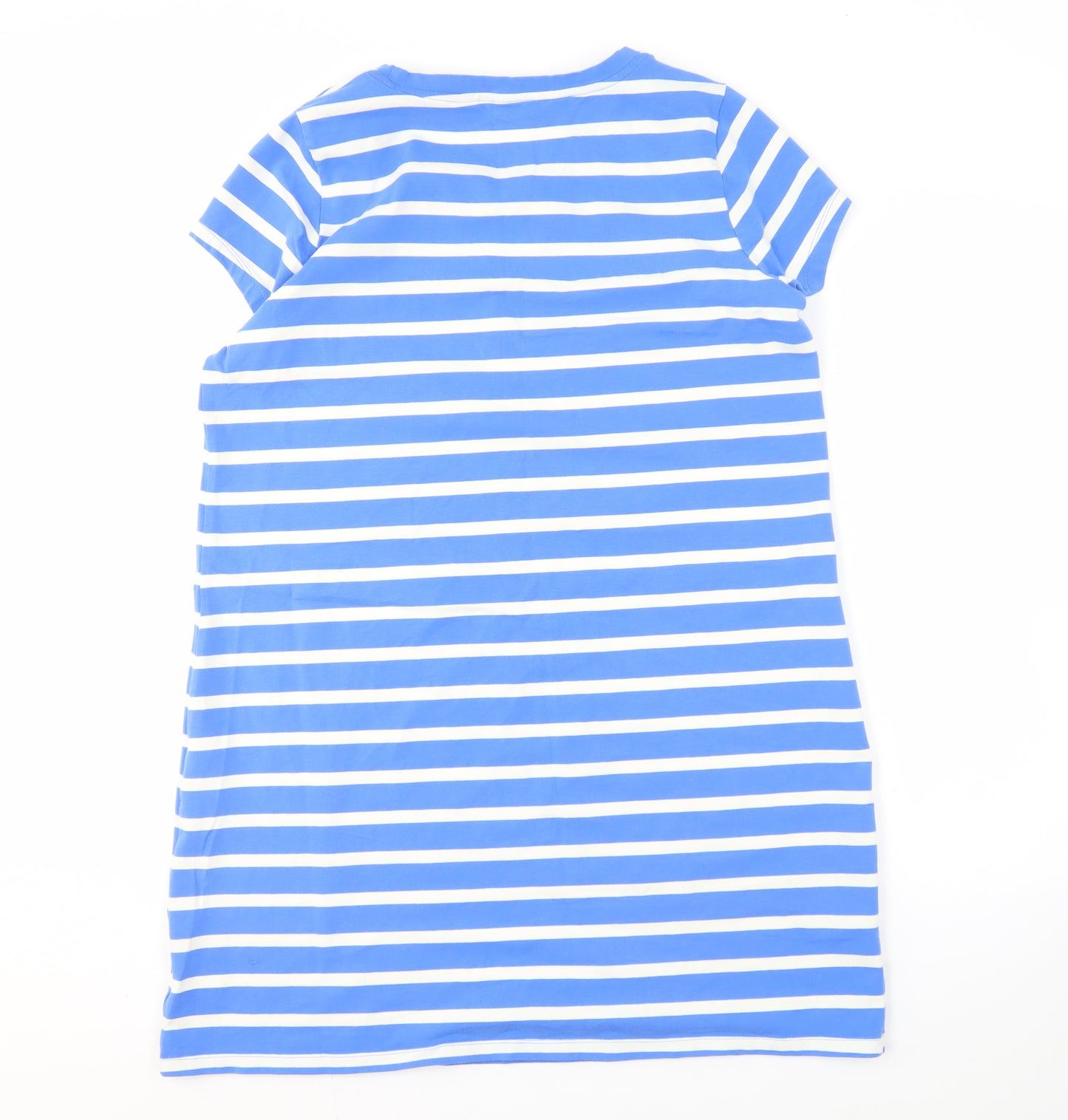 Isaac Mizrahi Live Women's Blue Striped T-Shirt Dress XL
