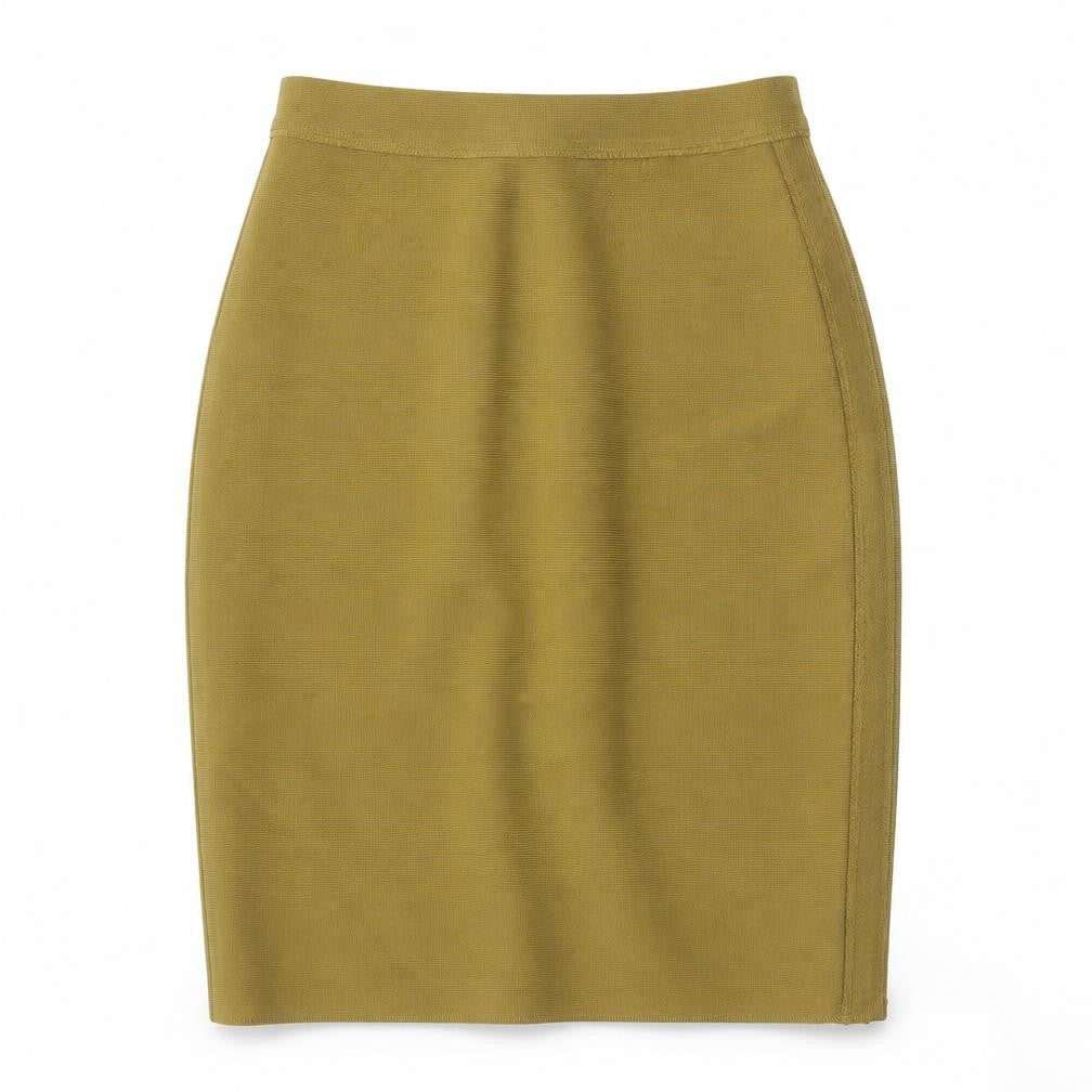 Front view of Mistress Rocks Women's Green Pencil Skirt S