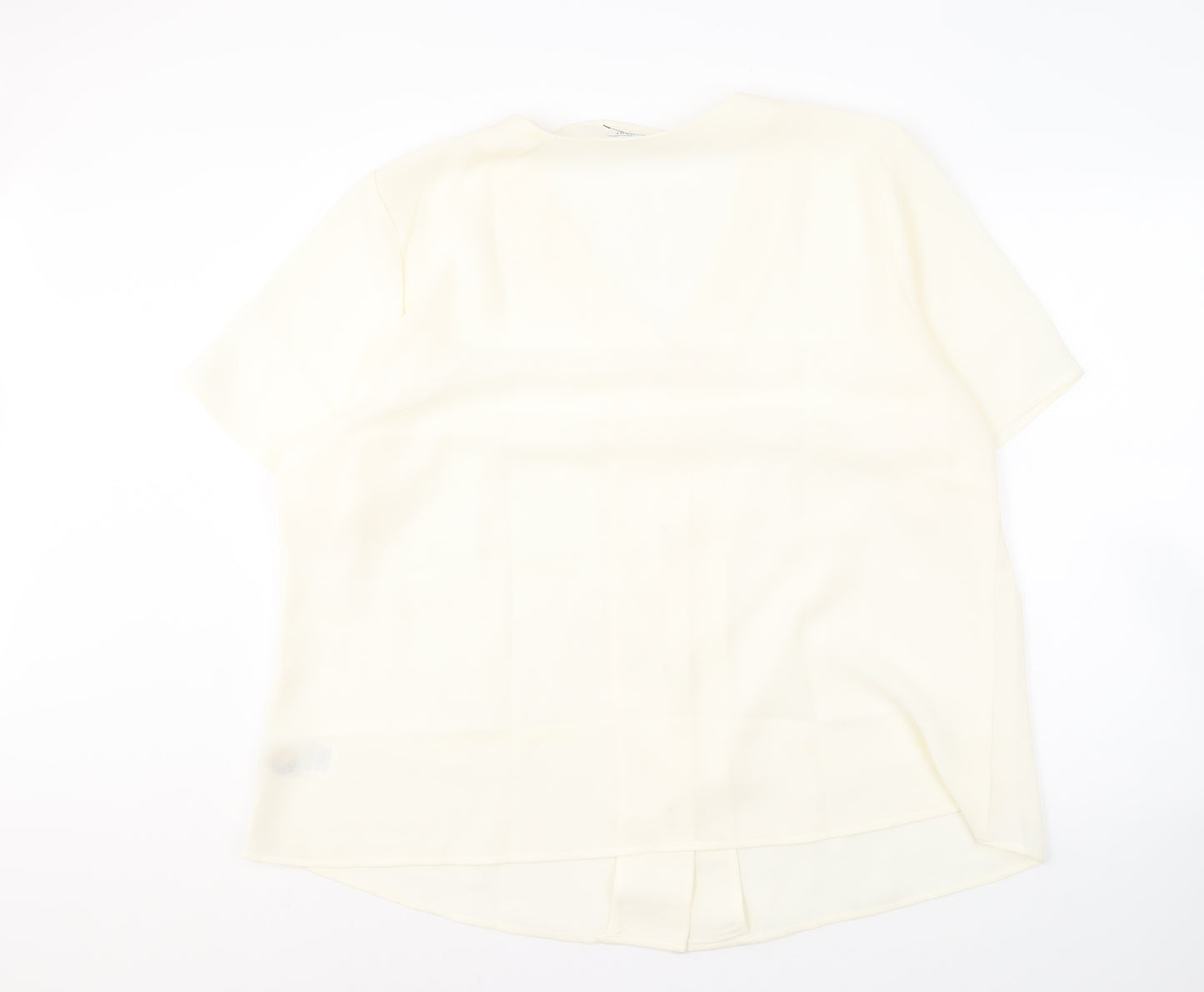 Damart Women's Ivory Button-Up V-Neck Blouse Size 28