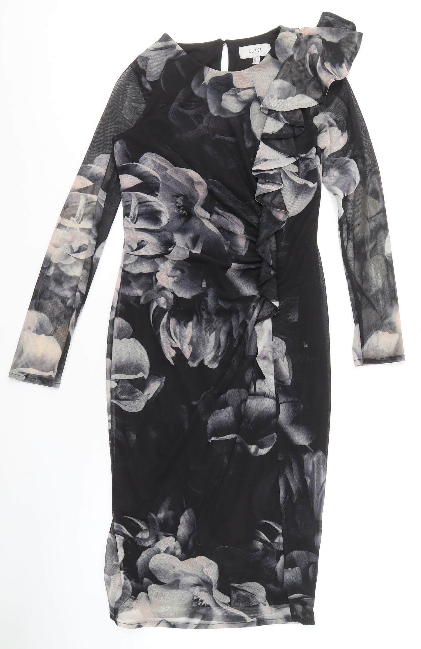 Coast Women's Black Floral Midi Bodycon Dress