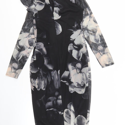 Coast Women's Black Floral Midi Bodycon Dress
