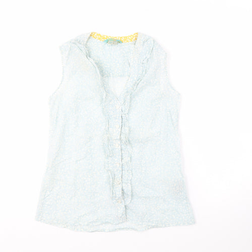 Boden Women's Blue Floral Blouse, Size 8