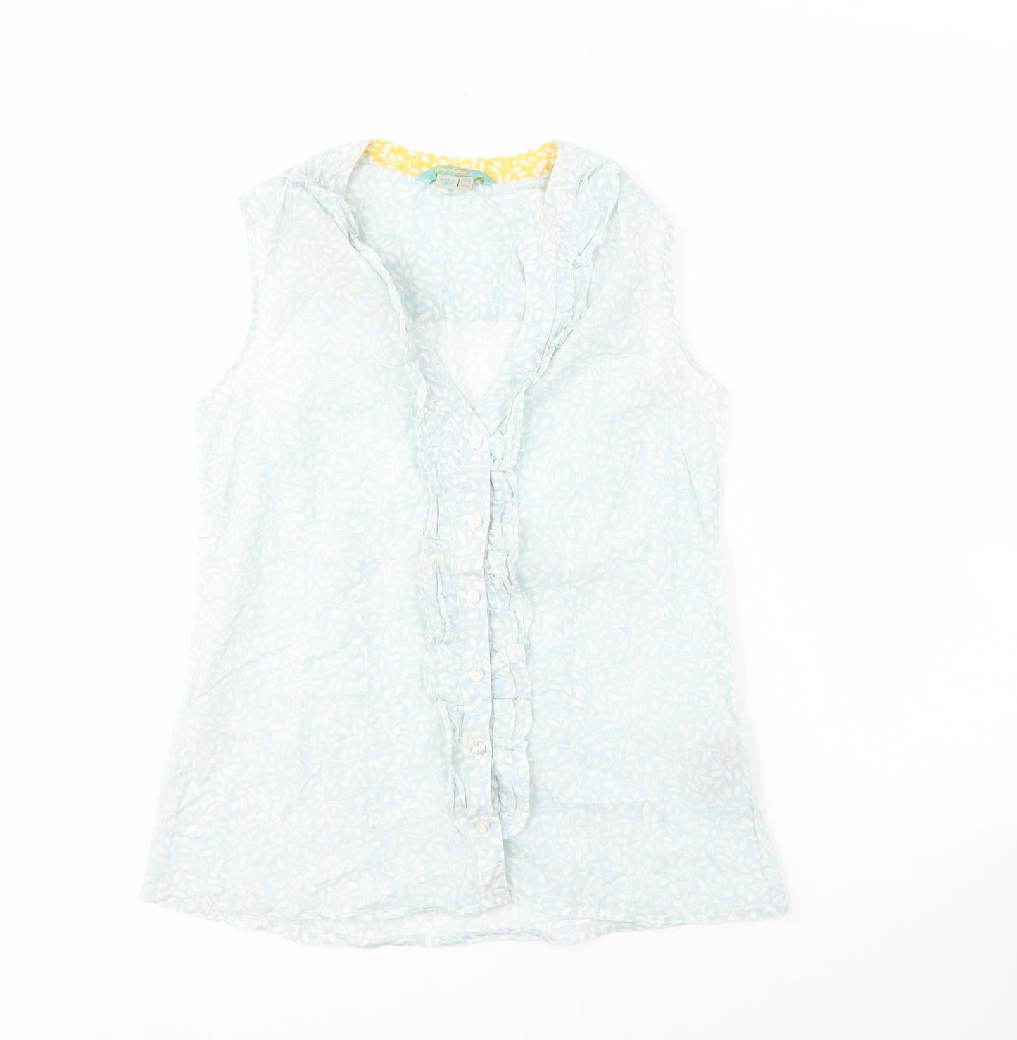 Boden Women's Blue Floral Blouse, Size 8