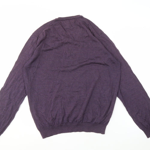 Marks and Spencer Men's Purple XL Slim Fit Pullover