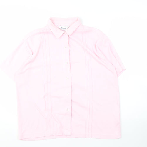 Damart Women's Pink Button-Up Collared Shirt Size 18