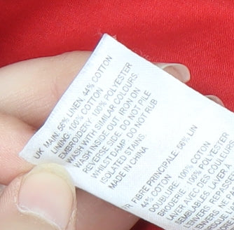 White Stuff Women's Red Geometric Pencil Skirt Size 14