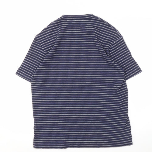 Marks and Spencer Men's Medium Navy Striped Shirt