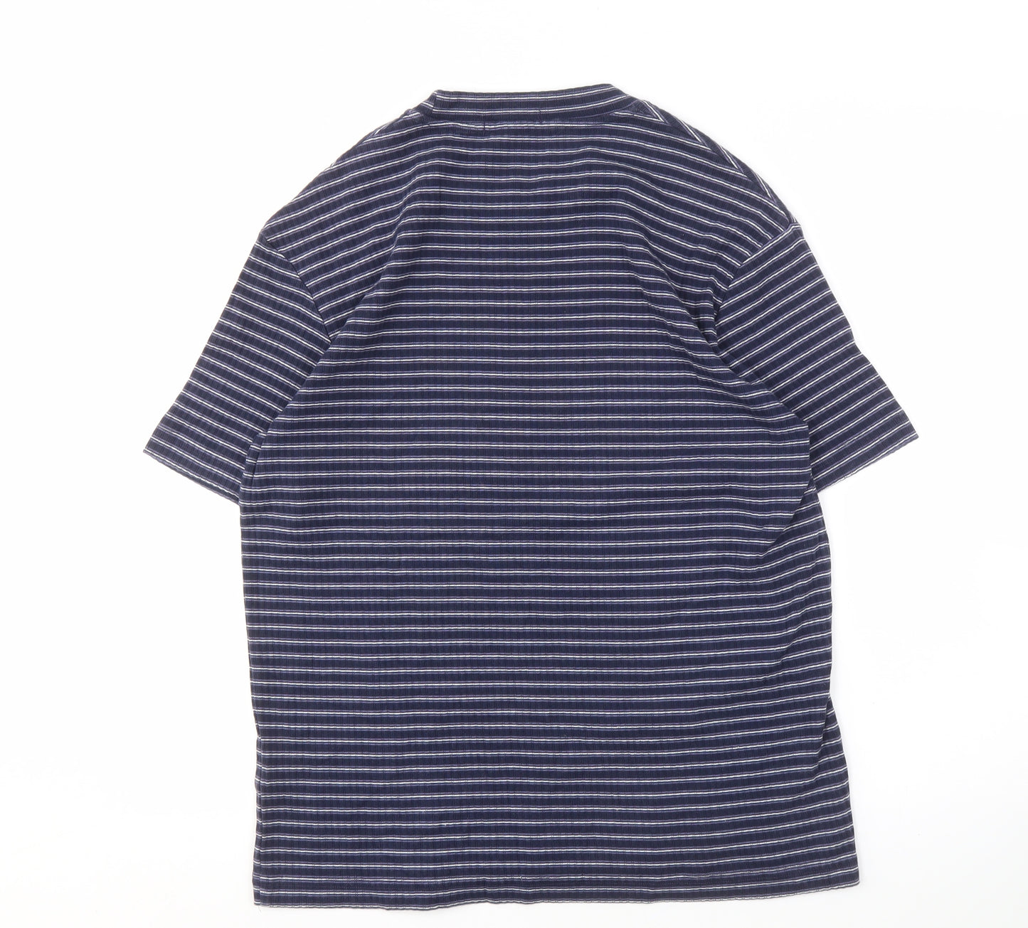 Marks and Spencer Men's Medium Navy Striped Shirt