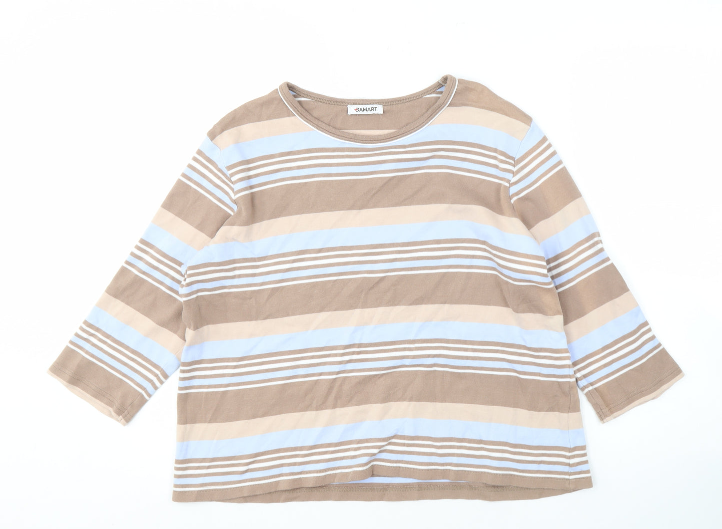 Damart Women's Multicoloured Striped Top Size M