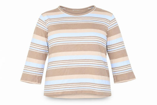 Front view of Damart Women's Multicoloured Striped Top, size M
