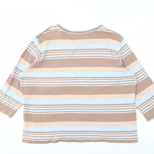 Damart Women's Multicoloured Striped Top Size M