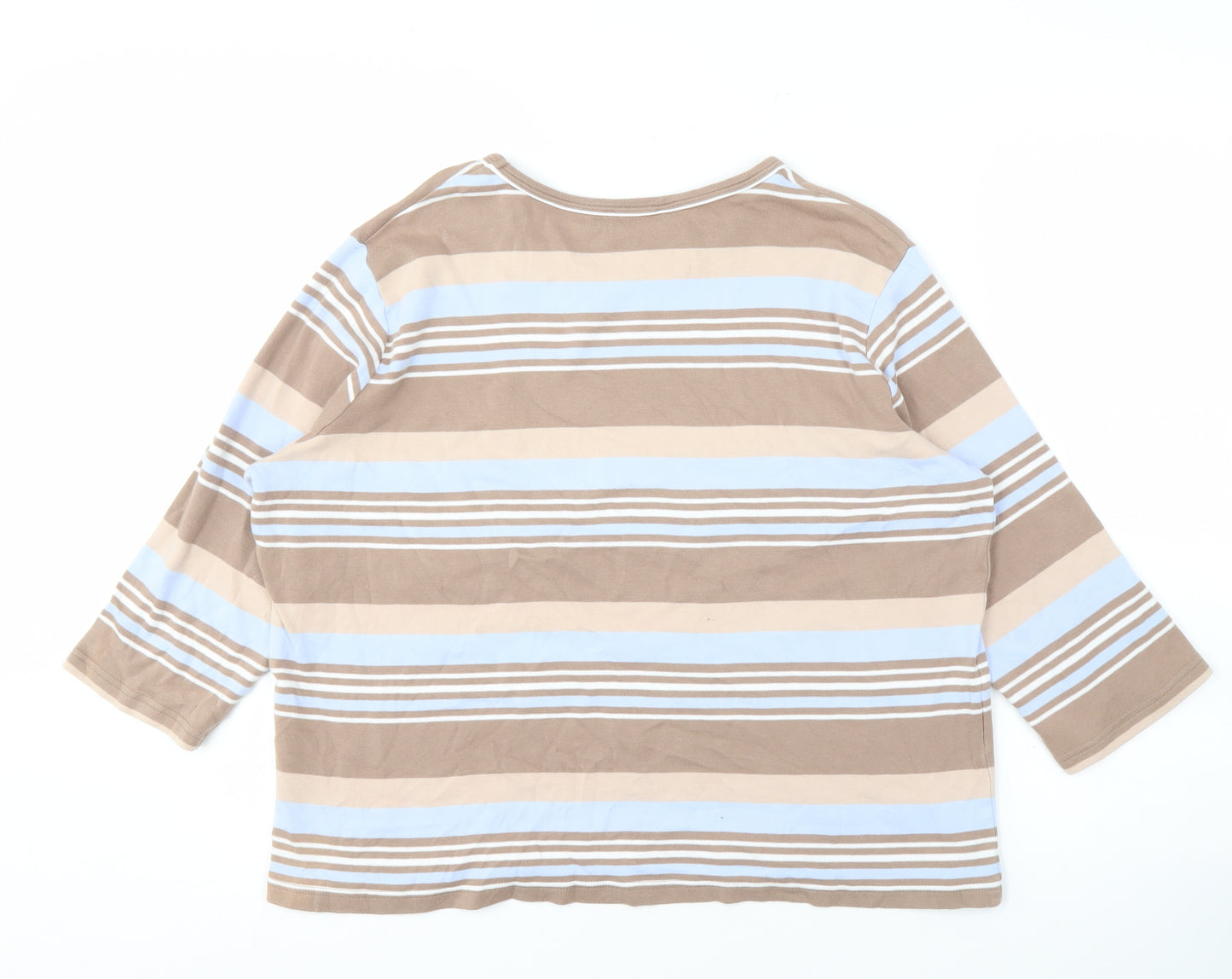 Damart Women's Multicoloured Striped Top Size M