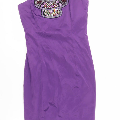 Quiz Women's Purple Party Shift Dress Size 8
