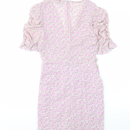 SBETRO Women's Floral Puff Sleeve Sheath Dress S