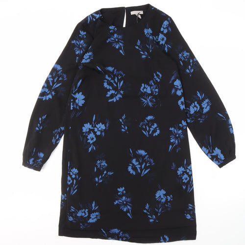 H&M Women's Black Floral Dress Size 8 Long Sleeve