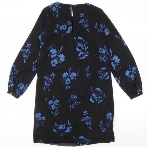H&M Women's Black Floral Dress Size 8 Long Sleeve