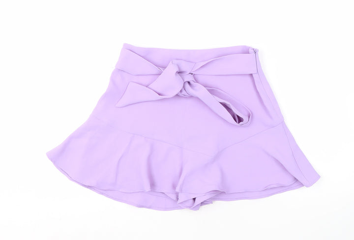 Zara Women's Purple Flare Skort with Bow, Size 5