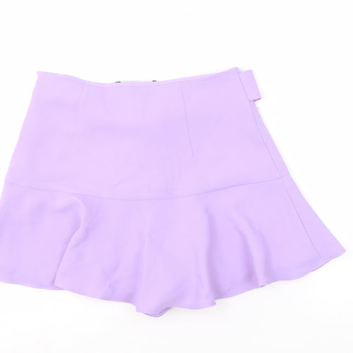 Zara Women's Purple Flare Skort with Bow, Size 5