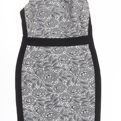 Fenn Wright Manson Women's Grey Floral Dress Size 14