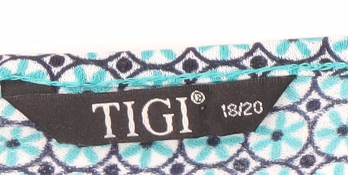TIGI Women's Geometric T-Shirt, Size 18, Multicoloured
