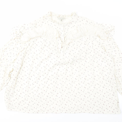 Savannah Miller Women's White Floral Blouse Size 22