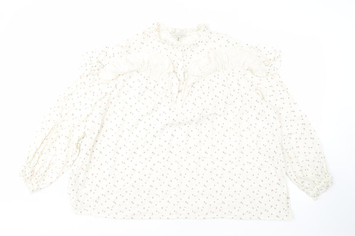 Savannah Miller Women's White Floral Blouse Size 22
