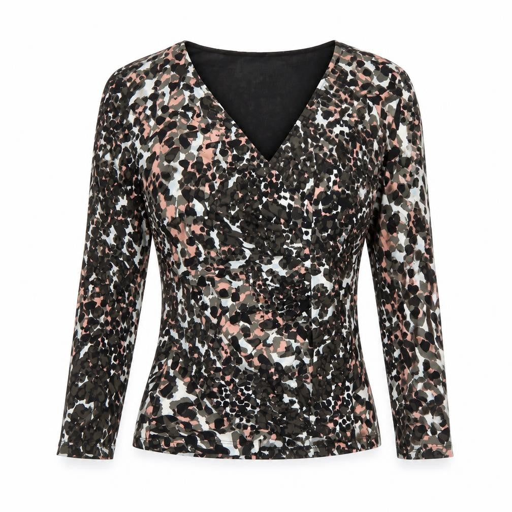 Front view of Laura Ashley Women's Multicoloured V-Neck Blouse, size 12