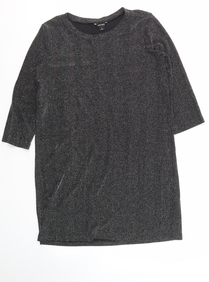 Monki Women's Black Herringbone Dress, Size M