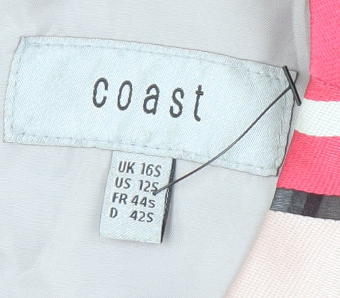 Coast Women's Pink Striped Satin Dress Size 16