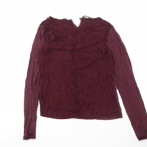 Zara Women's Purple Long Sleeve Top M