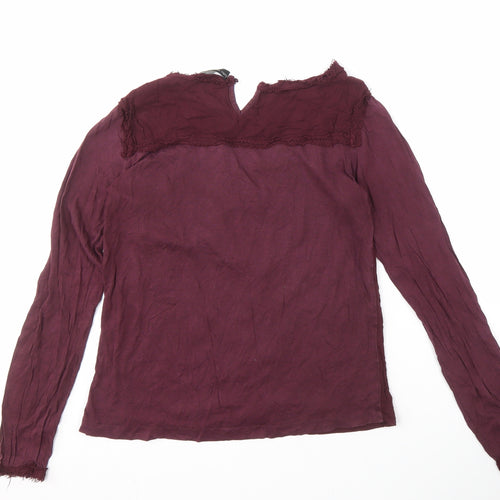 Zara Women's Purple Long Sleeve Top M