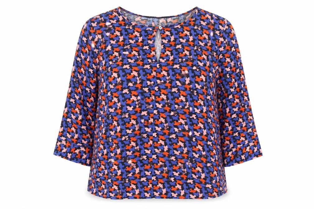 Front view of Crew Clothing Geometric Multicoloured Blouse 16