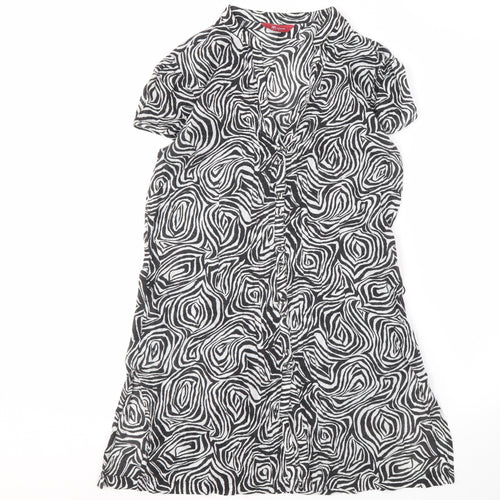 Monsoon Women's Black White Animal Print Dress Size 10